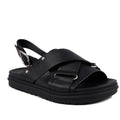 Emu Faye Black Leather  Sandal w/Back Strap