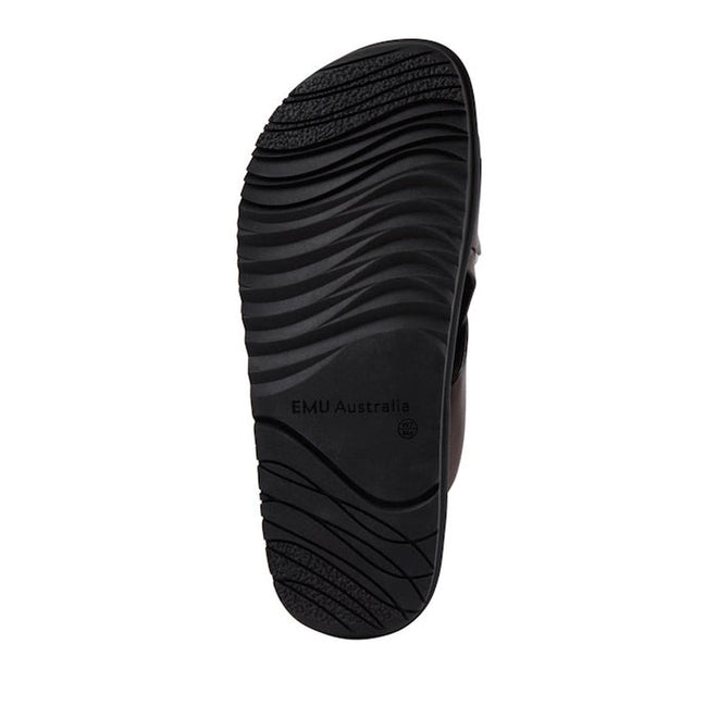 Emu Faye Espresso Brown Leather Sandal w/Back Strap