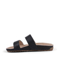 Side view of EMU Lucie slide Black sandal with a white background.,
9330071982679,
9330071982686,
9330071982693,
