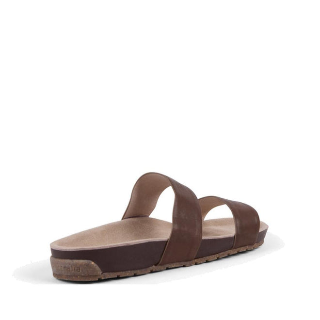 Emu Lucie Slide rear view looking forward Brown sandal on a white background.,
9330071982730,
9330071982747,
9330071982754,
9330071982761,
9330071982778,
9330071982785,