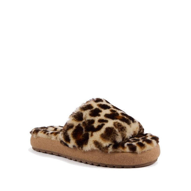 EMU Women's Mckay Leopard Print Sheepskin Scuff Slipper Slide