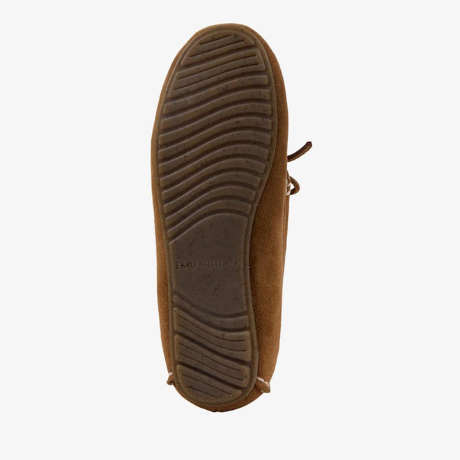 The rubber sole of a EMU sandrine moccasin style sheepskin slipper.,
9330071972885,
9330071972892,
9330071972908,
9330071972915,
9330071972922,