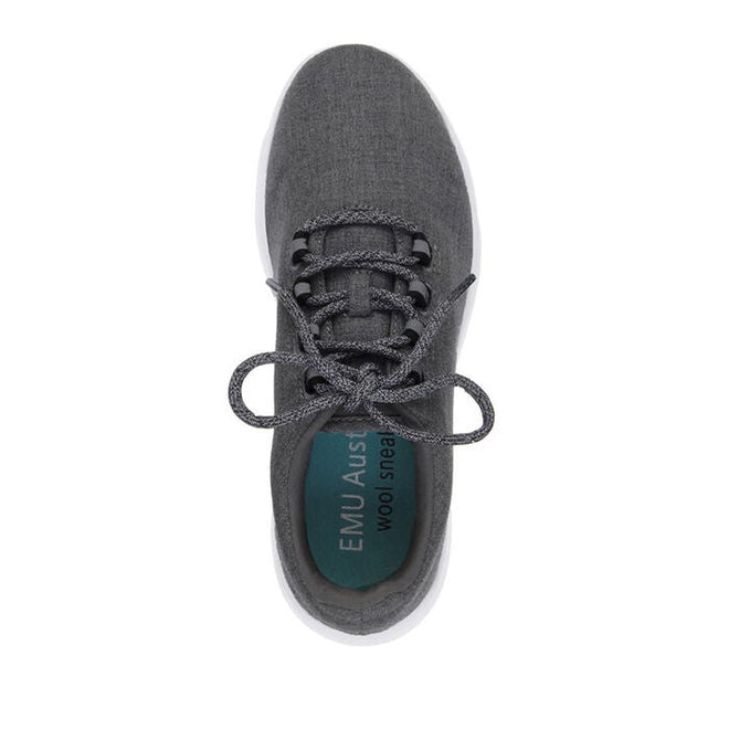 Emu Barkly Dark Grey Wool Fabric Sneakers Lace Up