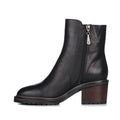 EMU Zeil Leather Calf  Block Heeled Boot Black WATERPROOF