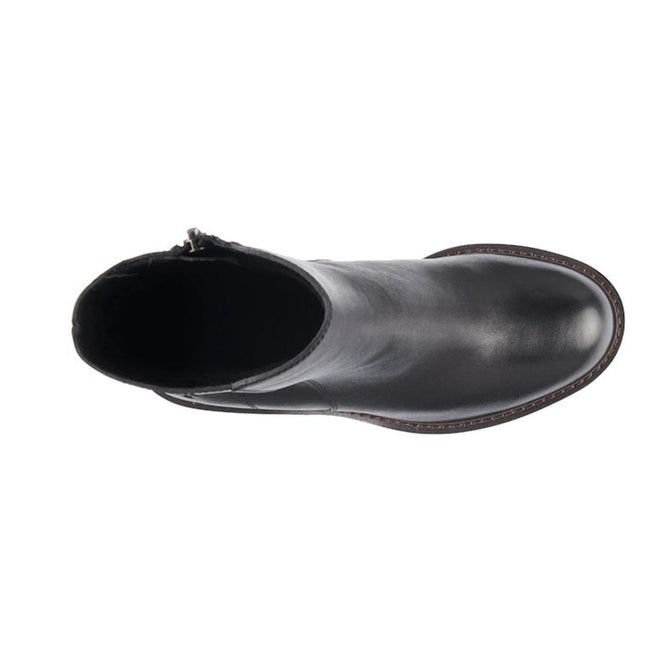 EMU Zeil Leather Calf  Block Heeled Boot Black WATERPROOF