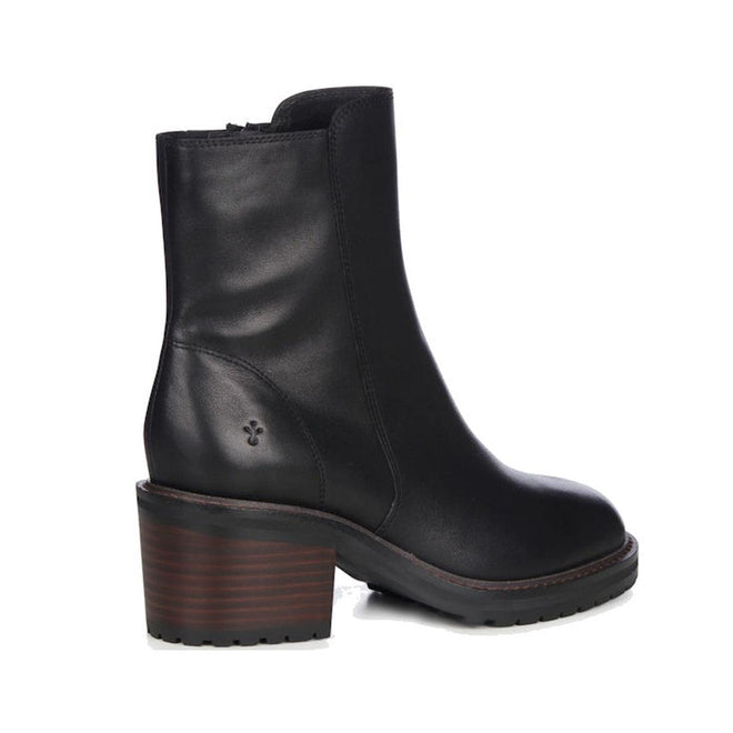 EMU Zeil Leather Calf  Block Heeled Boot Black WATERPROOF