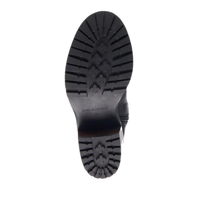 EMU Zeil Leather Calf  Block Heeled Boot Black WATERPROOF