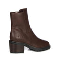 EMU Zeil Leather Calf Block Heeled Boot Walnut Brown
