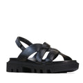 EOS Finix Black Womens Leather Slingback Sandal