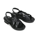 EOS Finix Black Womens Leather Slingback Sandal