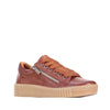 EOS Joyce Nero Leather Trainer Marrone Brown Lace Up with Zip Gum Sole”