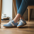 EOS Melbaa Sky Suede Leather Lace Up Trainer