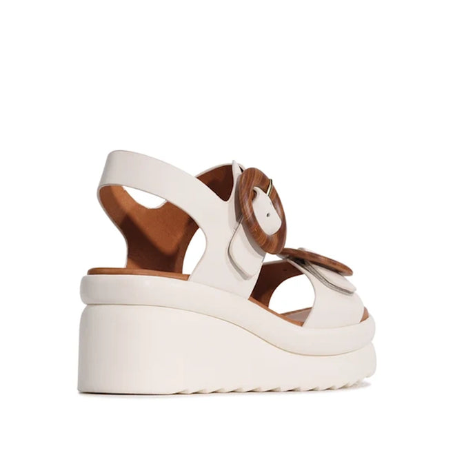 EOS Menorcas Bone Leather Womens Wedge Leather Sandal