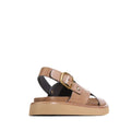 EOS Slayter Womens Pecan  Leather Sandal with Back Strap
