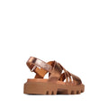 EOS Womens Fianah Low Heel Leather Sandal Metallic Copper