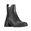 EOS Finola Black Womens Heeled Leather Ankle Boot with Zips