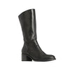 EOS Rochelle Black Soft Leather High Boot with Heel