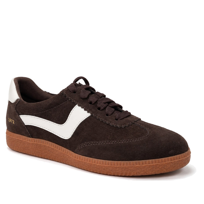 Gelato Staton Chocolate Brown / Swan Leather Lace Womens Sneaker