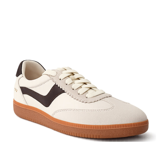 Gelato Staton Swan Off White / Cafe Leather Lace Womens Sneaker