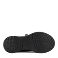 The image shows the black rubber sole of the Harrison Heat Black School Trainer Hook & Loop Fastening, featuring a scuff-resistant tread with square and rectangular patterns for grip and long-lasting durability., 51761, 51762, 51763, 9361913036519, 9361913036533, 9361913036557, 9361913036571, 9361913036595, 9361913036618, 51770, 51771, 51761, 51762, 51763, 9361913036519, 9361913036533, 9361913036557, 9361913036571, 9361913036595, 9361913036618, 9361913036632, 51771