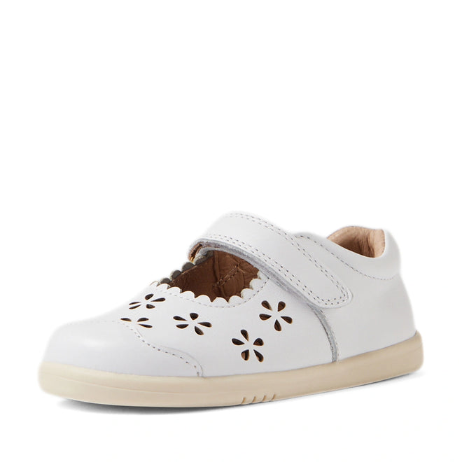 Bobux IW Iwalk Toddlers Heather White Leather Mary Jane