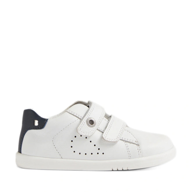 Bobux IW Iwalk Maverick Toddlers Leather Sneaker White Navy