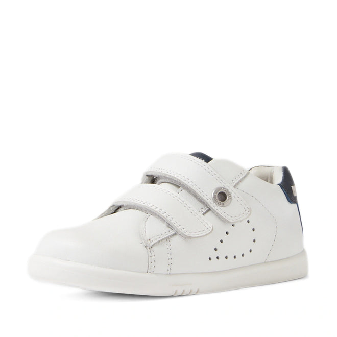 Bobux IW Iwalk Maverick Toddlers Leather Sneaker White Navy
