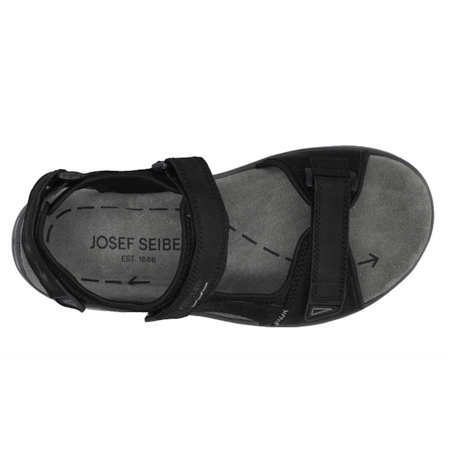 Josef Seibel Mens Arlo 02 Sandal Schwarz Black