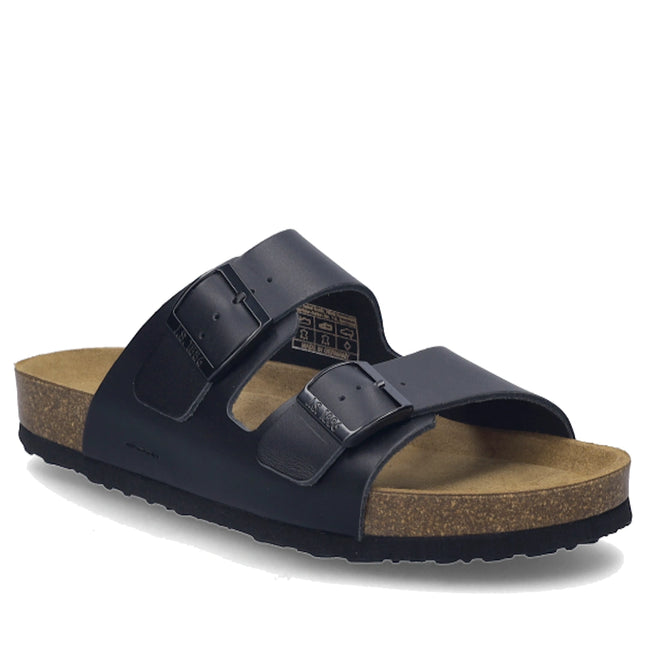Josef Seibel Mens Josef 01 2 Strap Slide Sandal Schwarz Black