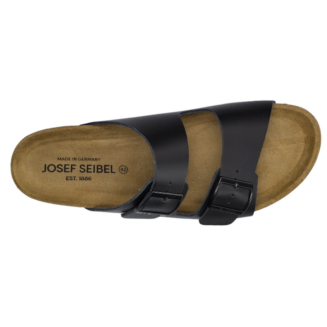 Josef Seibel Mens Josef 01 2 Strap Slide Sandal Schwarz Black