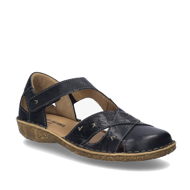 Josef Seibel Rosalie 03 Black Leather Womens Covered Toe Sandal