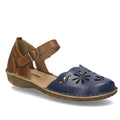 Josef Seibel Rosalie 04 Shark Kombi Leather Covered Toe Sandal Navy Tan