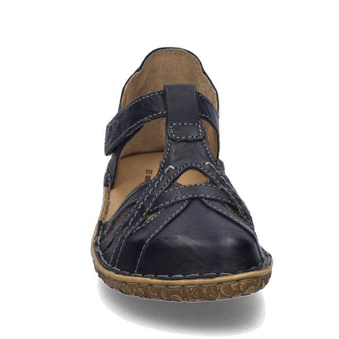 Josef Seibel Rosalie 29 Black Leather Womens Covered Toe Sandal