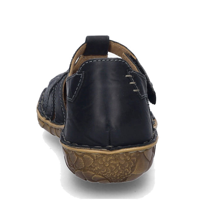 Josef Seibel Rosalie 29 Black Leather Womens Covered Toe Sandal