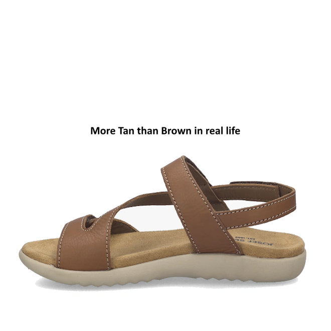 Josef Seibel Juliet 01 Womens Leather Comfort Sandal Cognac Tan