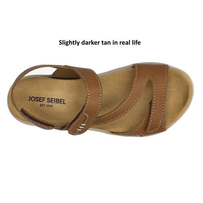 Josef Seibel Juliet 01 Womens Leather Comfort Sandal Cognac Tan