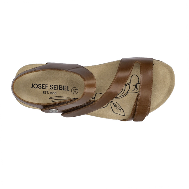 Josef Seibel Tonga 25 Womens Leather Comfort Sandal Camel Tan