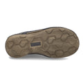 The image shows the bottom view of the Josef Seibel Fergy 56 Women’s Casual Lace Up Shoe in black, featuring a tan rubber sole with a hexagonal tread pattern and a rectangular label area in the center.