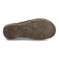 The image shows the bottom of a cognac tan women’s lace-up casual shoe, Josef Seibel Fergy 56, featuring a hexagonal patterned sole and crafted from premium smooth leather to ensure a comfortable fit.