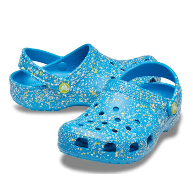 Crocs Kids - Youths Classic Clog K Paint Splatter Print Blue Multi