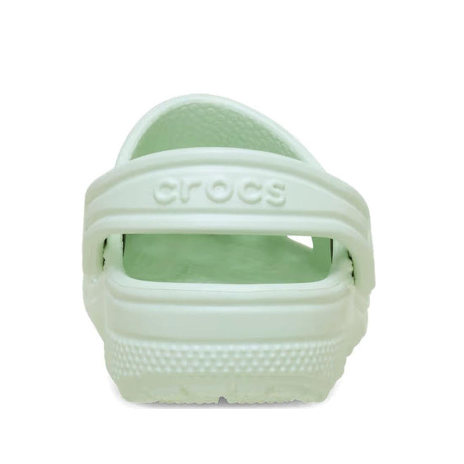 Light green heel view of a toddlers crocs sandal backstrap with 'Croc' branding on a white background.,
198445206931,
198445206948,
198445206955,
198445206962,
198445206900,
