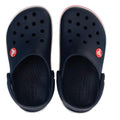 Top down view Navy blue Crocs Crocband clogs with red accents on a white background. shoes holes on the upper and red Crocs logo on the upper on the outer side of the foot.,
191448739390,
191448739406,
191448739413,
191448739420,
191448739437,
191448739444,
191448739451,