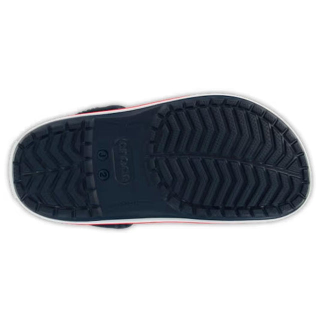Close-up of a Navy Red Kids Crocs Crocband Sandal sole with a brand logo on a white background.,
191448739390,
191448739406,
191448739413,
191448739420,
191448739437,
191448739444,
191448739451,