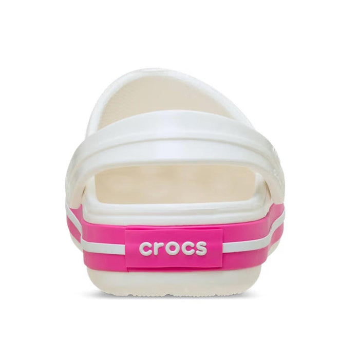 White and pink Crocs kids Crocband clogs sandal showing the heel strap, pink stripes around the sole and crocs word on the base on a white background.,
198445207457,
198445207464,
198445207471,
198445207488,
198445207495,
198445207501,
198445207518,