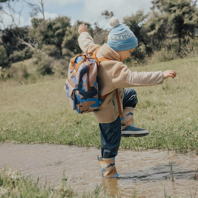 CryWolf Rain Boots Camo Mountain Tan Blue