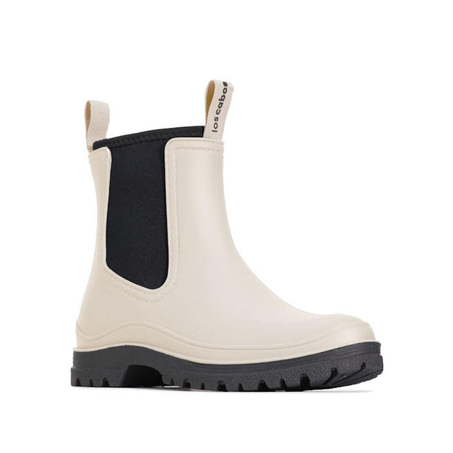Los Cabos Amelia Ivory Ankle Rain Boot Waterproof