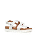 Los Cabos Carra Sandal With Back Strap Silver- showing side view of the right foot of the comfy flexible synthetic sandals slides for women