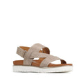 Los Cabos Carrise Sandal With Back Strap- showing side view of the right foot of the comfy flexible synthetic sandals slides for women