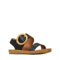 Los Cabos Damas Black Light Flexible Sandal Jandal- showing side view of the right foot of the comfy flexible synthetic sandals slides for women