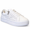 One Trick Pony Daze White Leather Trainer With Zip
